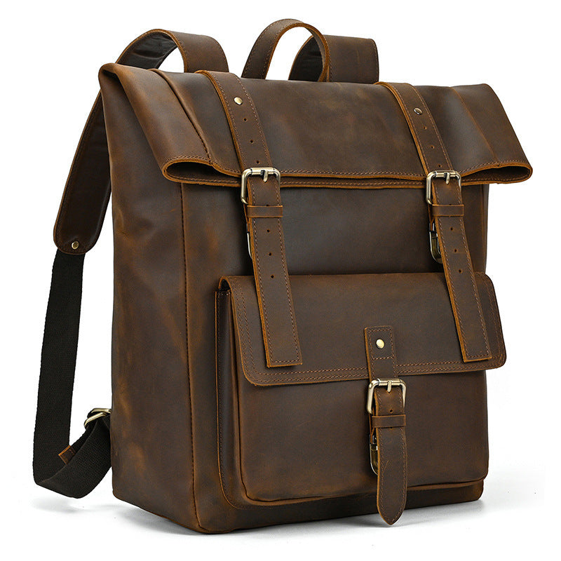 Crazy Horse Leather Backpack-Padstow